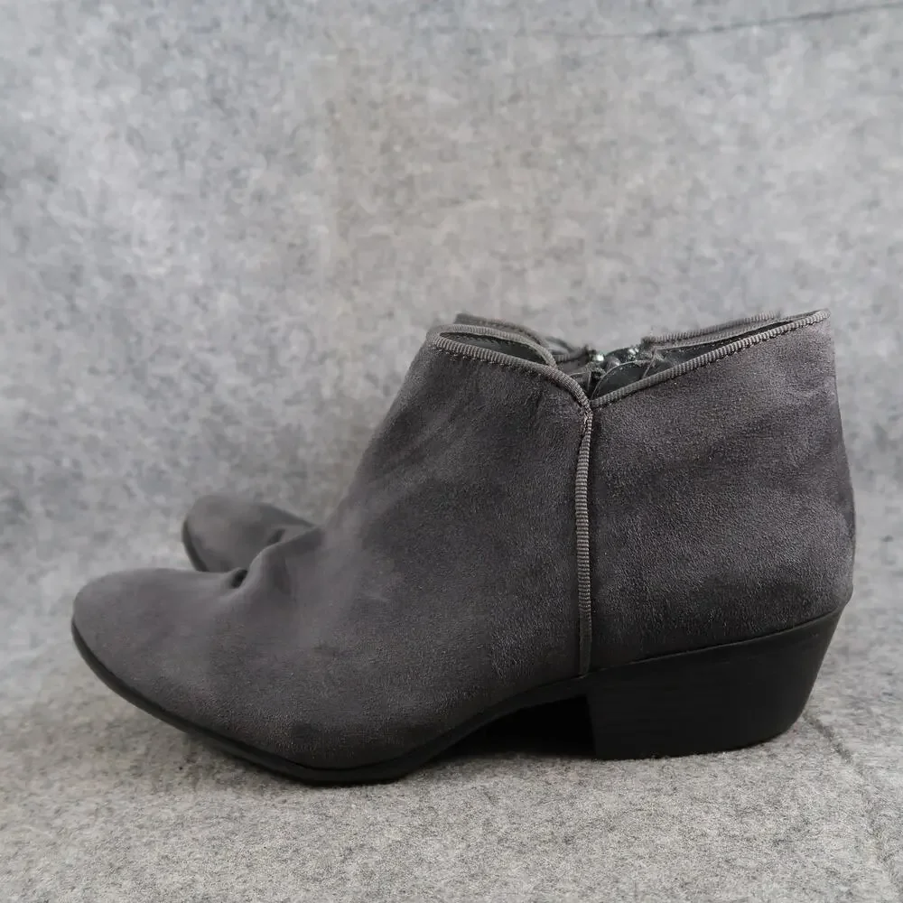 Style&Co Shoes Womens 9.5 Ankle Booties Fashion Casual Grey Zip Block Heel Boot